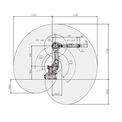 La charge utile 7kg de S010N atteignent 930mm bras de robot de manipulateur de design compact de 6 axes