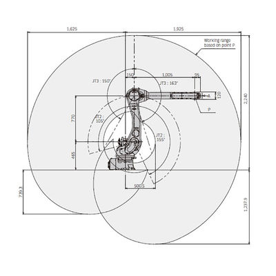 La charge utile 10kg de RS010L atteignent 1925mm robot ultra-rapide d'emballage de design compact de 6 axes