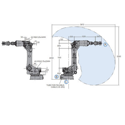 Machine SP165 de soudage par points avec la charge utile 165KG et le bras de soudure robotique dans l'industrie de robots