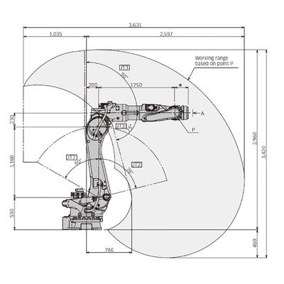 Robot à grande vitesse de soudage par points de la portée 2597mm de la charge utile 200kg d'axe de BX200L 6