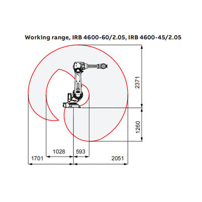 Bras de robot industriel de 6 axes IRB 4600-60/2.05 en tant que machine de machine de soudure laser et de soudure à l'arc électrique