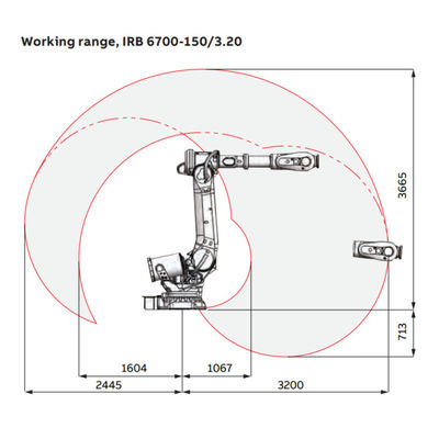 IRB6700-150/3.2 avec le bras de robot de commande numérique par ordinateur pour les pièces d'équipement de manutention et tout autre appareil à souder