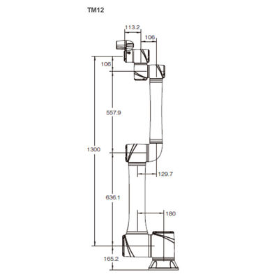 Robot intelligent de TM12 Cobot avec 12KG le bras robotique de la charge utile 1300MM pour la commande numérique par ordinateur chargeant et déchargeant