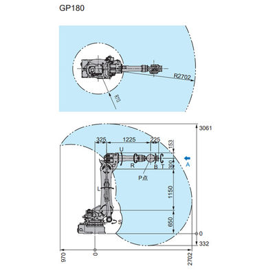 Bras de robot de 6 axes de Motoman GP180 avec le robot industriel de portée de 2702mm en tant que machine de transfert