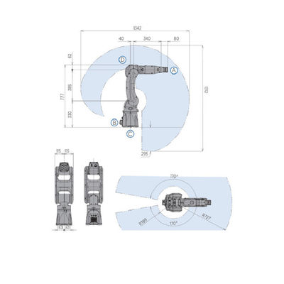 Robot industriel ultra-rapide GP8 d'Assemblée de moteur avec le bras robotique de la charge utile 8KG en tant que machine de transfert