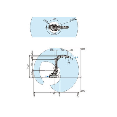 Robot industriel GP25 avec des pièces d'équipement d'As Material Handling de contrôleur de la charge utile 25KG et du robot YRC1000