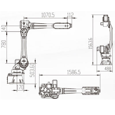 Robot industriel Chine avec le bras robotique industriel d'axe de la portée 6 de 2032MM pour charger et décharger