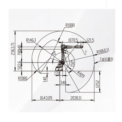 Robot industriel Chine avec le bras robotique industriel d'axe de la portée 6 de 2032MM pour charger et décharger