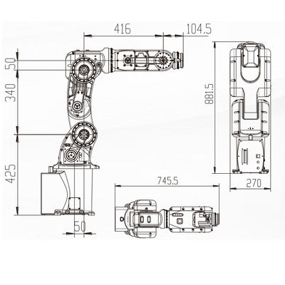 Robot industriel de robot de bras de Mini With 7KG de portée de grande précision de la charge utile 759MM en tant que robot de transfert