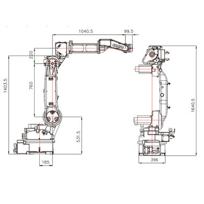 SF6-C2080 avec 10KG le bras robotique de portée de la charge utile 2080MM en tant que le robot industriel et robot de soudure