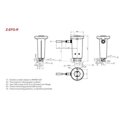 Bride de griffe de Hitbot Z-EFG-R d'axe du bras mécanique 6 pour le prendre comme Cobot