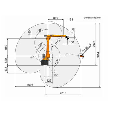 Kr robotique d'axe du manipulateur 6 de bras 16 R2010 pour souder la machine de soudure laser