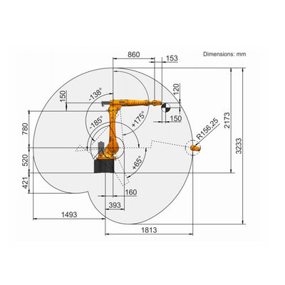 6 robots robotiques de For Handling Industrial de contrôleur de Kr R1810 C4 de Kr 20 de bras d'axe