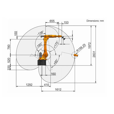 Axe de emballage du bras 6 de robot du manipulateur R1610 de Kr 16 de robot pour l'emballage de robot