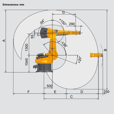 Axe du bras 6 de robot de soudure du robot KR360 de soudure laser pour la machine de soudage par points