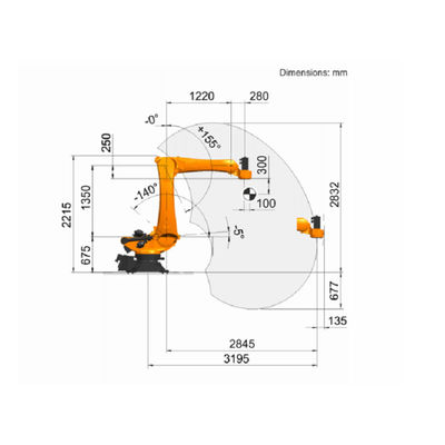 Robot robotique industriel d'emballage de bras d'axe de la PA 5 de Kr 120 des prix de Palletizer de robot