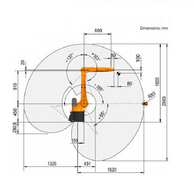Robot industriel de bras robotique industriel de 6 axes avec le robot industriel évalué de la charge utile 8Kg Kuka