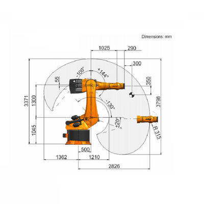 Robot industriel de bras robotique industriel de 6 axes avec la charge utile évaluée du robot industriel de kuka de 600 kilogrammes