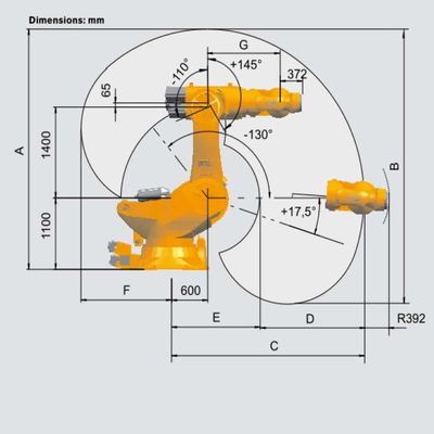 Soudage par points 1000 de titan de Kr d'axe du bras 6 de robot de soudure comme machine de soudure
