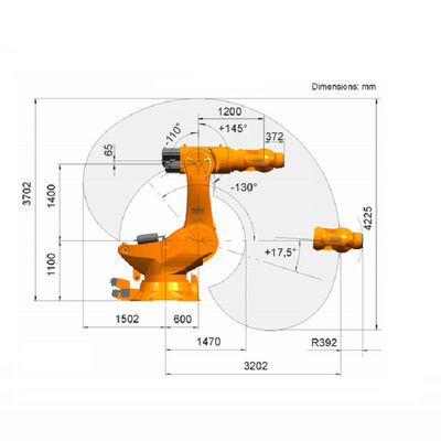 Robot industriel de bras robotique industriel de 6 axes avec la charge utile évaluée du robot industriel de kuka de 1000 kilogrammes