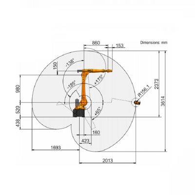 Le robot industriel industriel de Kuka d'axe du bras 6 de robot avec la charge utile évaluée de 16Kg intègre la soudure et le transport
