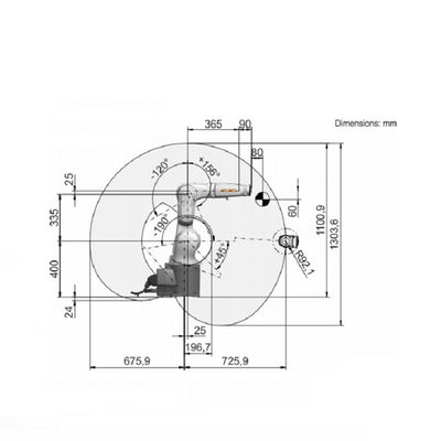 Robot industriel de bras robotique industriel de 6 axes avec la charge utile évaluée du bras de robot industriel de kuka de 3 kilogrammes