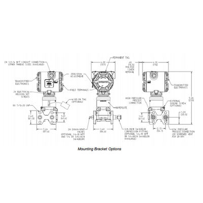 Émetteur qualifié nucléaire de différence de pression de transmetteur de pression ROS-Emount 3152N avec Emerson Pressure Transmit