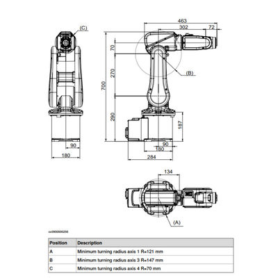 ABB IRB 120 bras robotique industriel de 6 axes pour la charge utile flexible et compacte de bras de robot industriel de production 3 kilogrammes