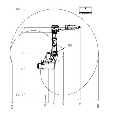 Robot de soudure de MIG de machine de soudure robotique du robot de soudure TKB1400-6KG-1412mm
