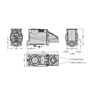 Samson Positioner 3731-3 avec le retour du positionneur électropneumatique en tant que travail de positionneur de valve avec des valves