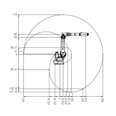 Axe robotique du manipulateur 6 de bras de la robotique TKB2690-20KG-1921mm manipulant le robot