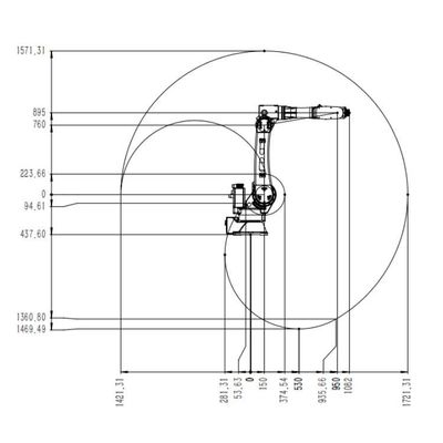 Bras robotique industriel de 6 axes Chine TKB2670-20KG-1721mm en tant que robot industriel
