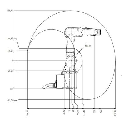 Axe robotique matériel du bras 6 du robot TRB050-3kg-616mm de manipulation en tant que robot universel