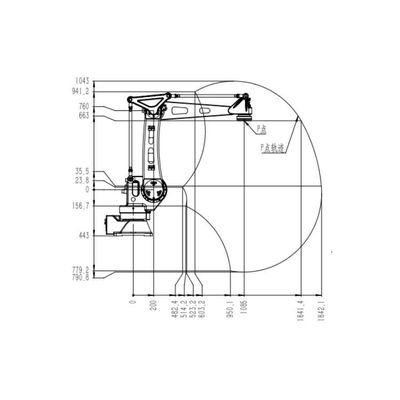 6 détection robotique de précision du bras TKB460-30kg-1840mm d'axe en tant que robots industriels