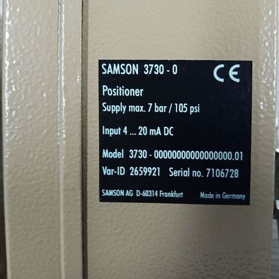 Samson Positioner 3730-0 comme accessoires de valve utilisés avec les soupapes de commande et le 3M Valve