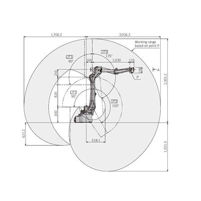 D'autres soudeuses d'arc avec l'axe de soudure robotique du bras 6 de BA006L pour la soudure à l'arc électrique