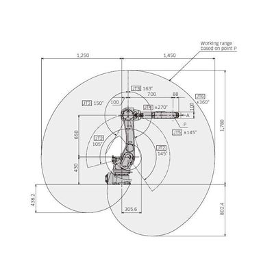 Axe du robot de soudure automatique RA010N 6 avec des soudeuses d'arc comme robot de soudure