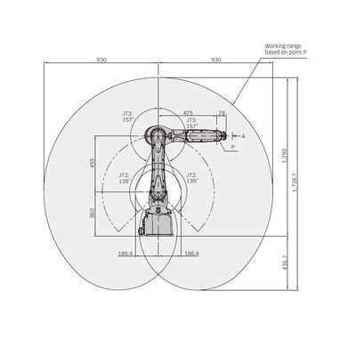 Charge utile robotique 7kg de bras RS007L 6 de robot d'axe industriel du bras manipulant le robot