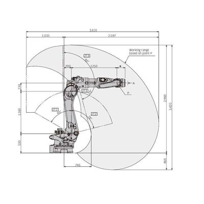 6 charge utile du bras BX200L 200kg de robot industriel d'axe en tant que manipulation du robot