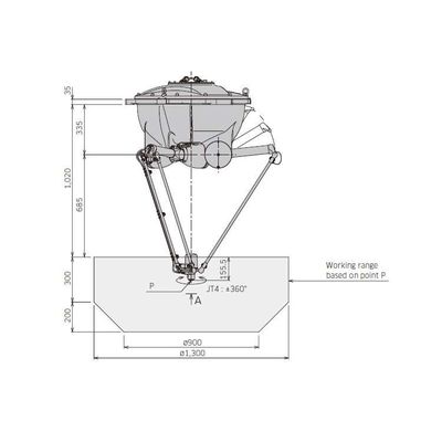 Charge utile robotique 3kg de l'Assemblée YF003N de bras pour le robot de delta d'axe du robot 4 d'Assemblée