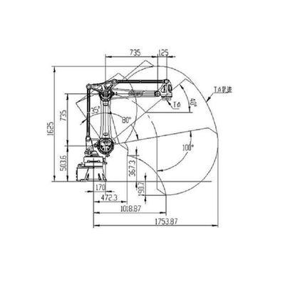 Charge utile robotique industrielle du bras SF25-K1760 25kg de Cobot pour manipuler le robot