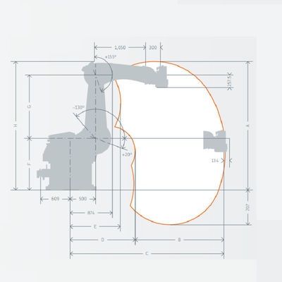 Axe de palletisation du bras 6 de robot de robot de PA de Kr 470 de Kuka avec le bras de palletisation de robot de la charge utile 470kg