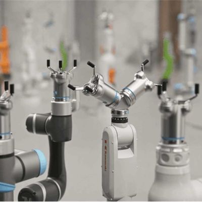 Robot collaboratif avec 3FG15 Three Finger Flexible Gripper avec bras robotisé comme robot gripper