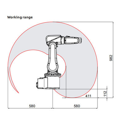 ABB IRB120 avec le bras de robot de 6 axes avec la portée 580mm de la charge utile 3kg pour de transfert comme machine d'Assemblée