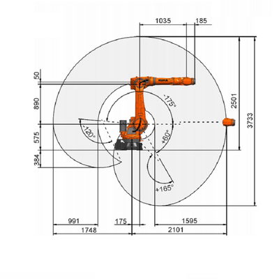 Robot industriel intelligent de la pince KUKA de robotique de palettes de la PA R2100 de Kr 70 de robot