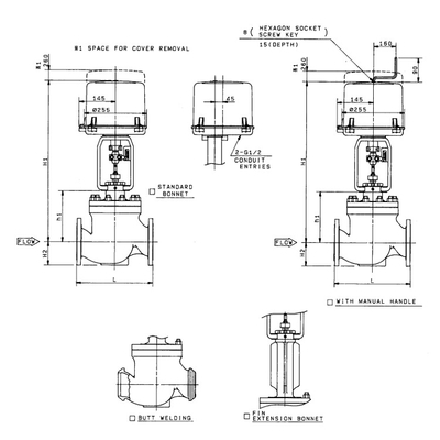 Le dessus de la soupape de commande de KOSO 510T a guidé les robinets d'arrêt sphériques posés simples avec le type valve pneumatique du diaphragme 5200LA de déclencheur