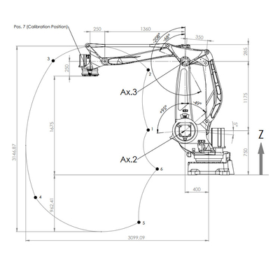 Bras de robot de charge utile de COMAU PAL-260-3.1 260KG pour manipuler et pallettiser