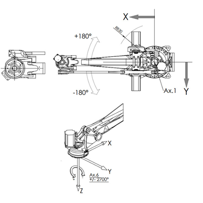 Bras de robot de charge utile de COMAU PAL-260-3.1 260KG pour manipuler et pallettiser