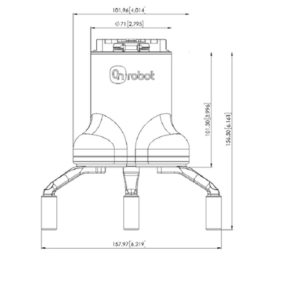 Pince adaptative 3FG15 de doigt d'ONrobot trois électrique pour le robot d'ABB KUKA