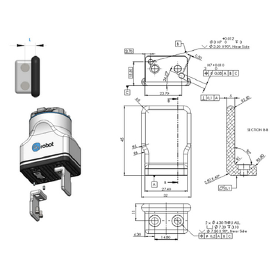 Pince électrique 2FG7 de main de robot de doigt d'ONrobot 2 pour le bras robotique
